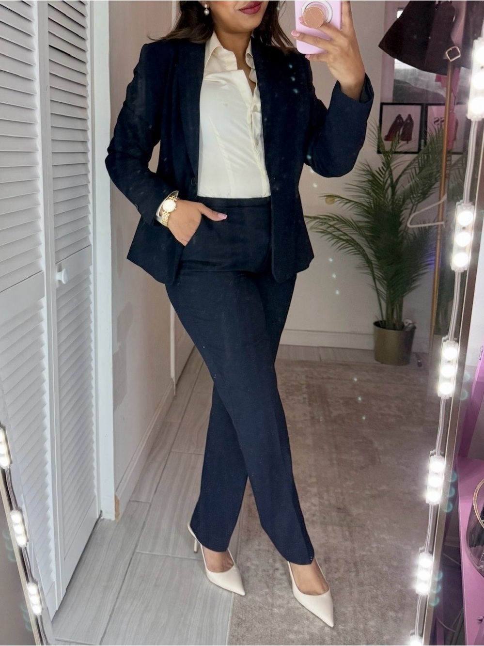 H&M Navy Blazer and Pants Suit Set - Classic Navy